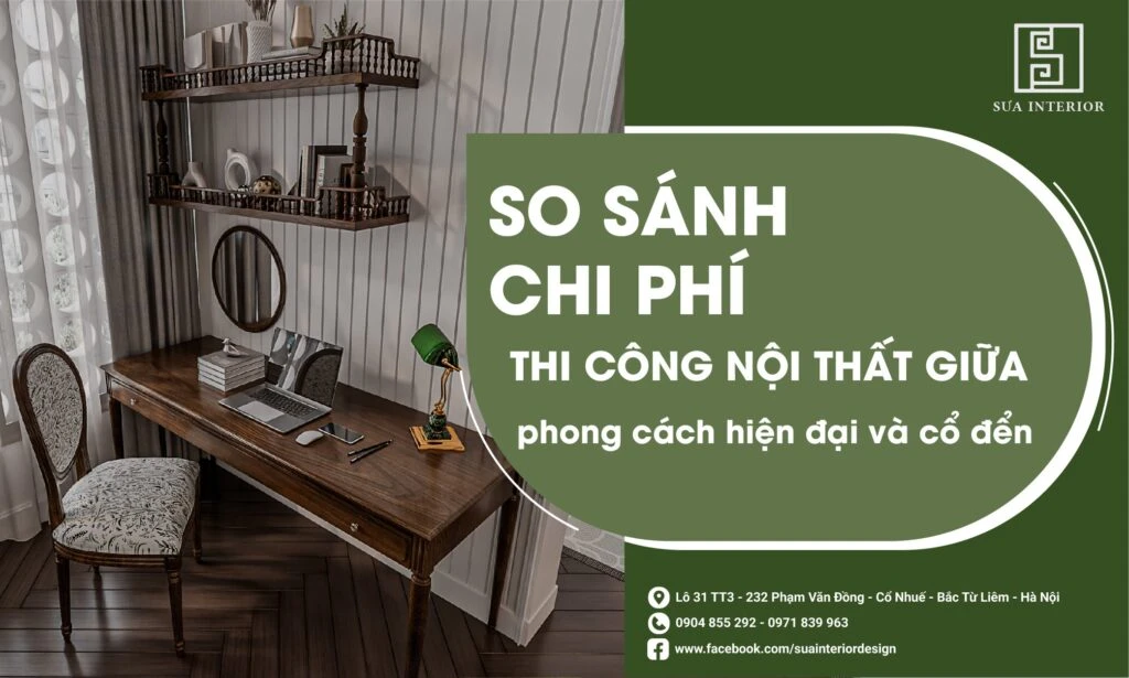 so sánh chi phí thi công nội thất