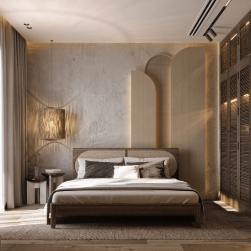 phòng ngủ phong cách wabi sabi