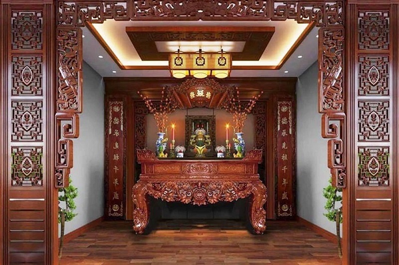 Mẫu vách ngăn indochine gỗ chạm khắc tinh xảo