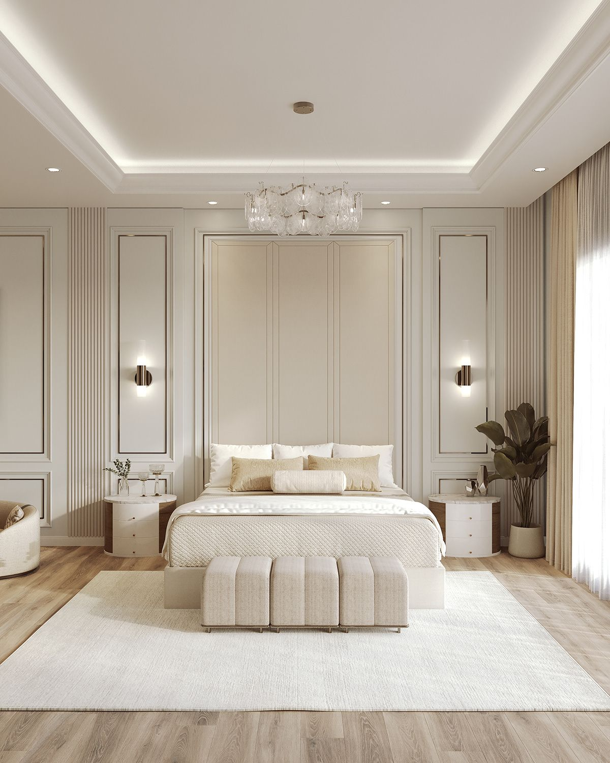 Phòng ngủ thanh lịch cân đối không quá dườm dà nhưng vẫn sang trọng đẳng cấp