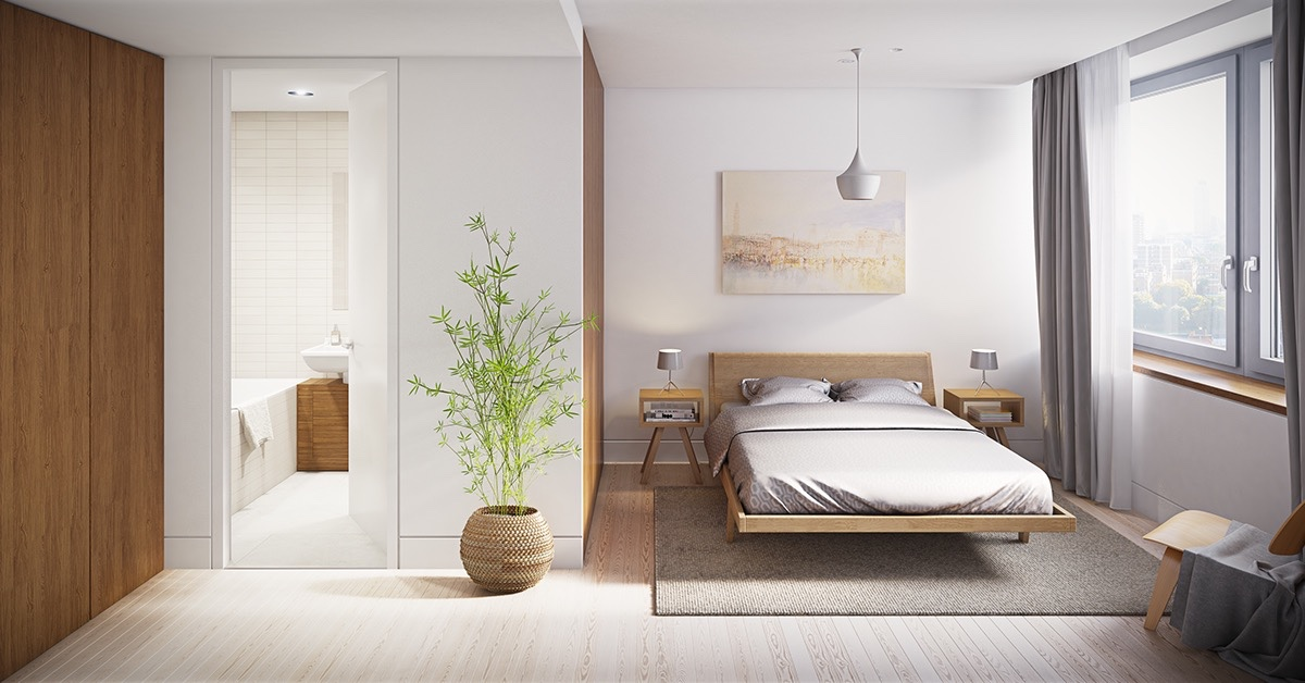 Bố trí phòng ngủ có 2 cửa ra vào
