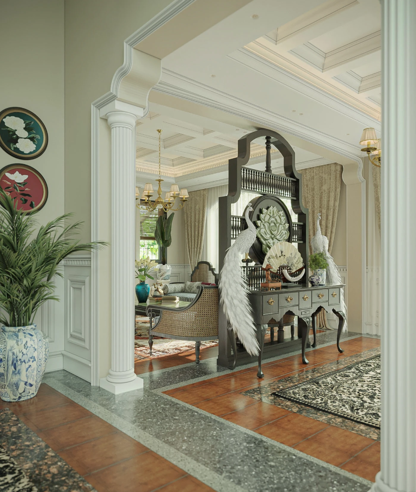 39+ mẫu phòng khách Indochine đậm nét hoài cổ