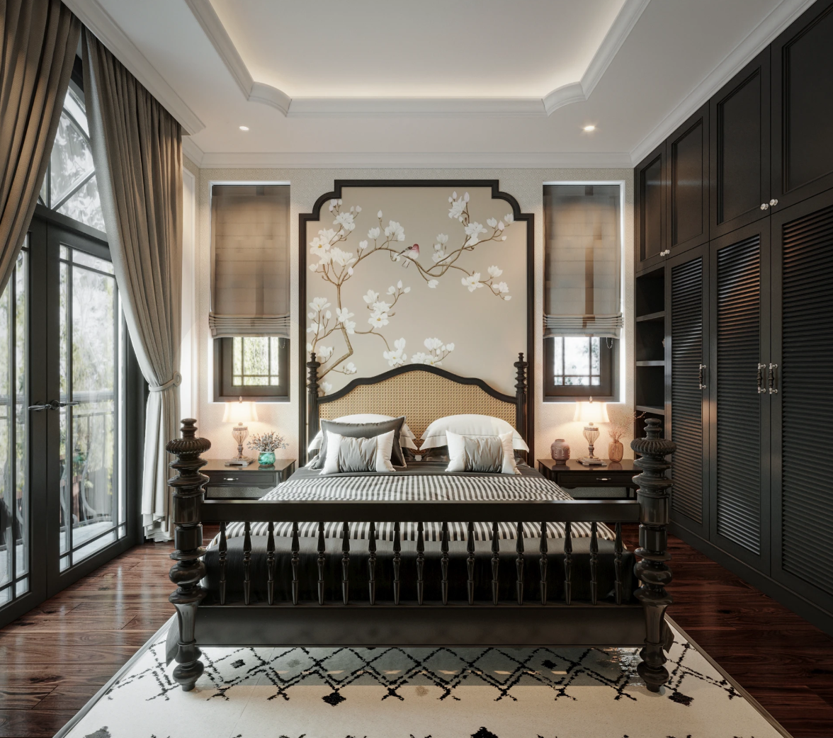 Phong ngủ indochine 