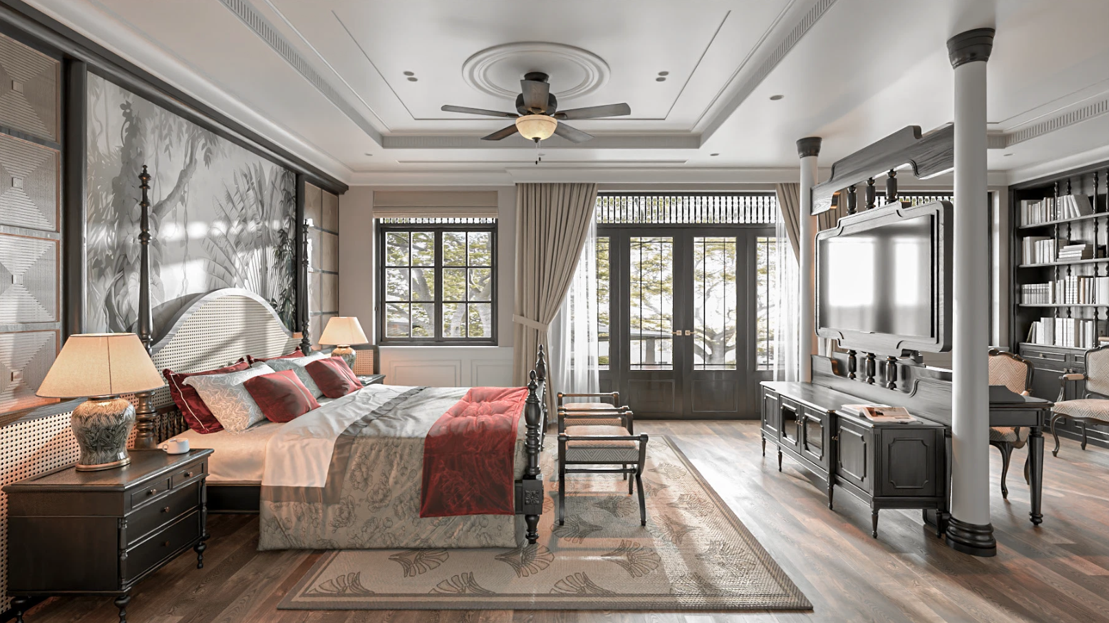 Phong ngủ indochine 