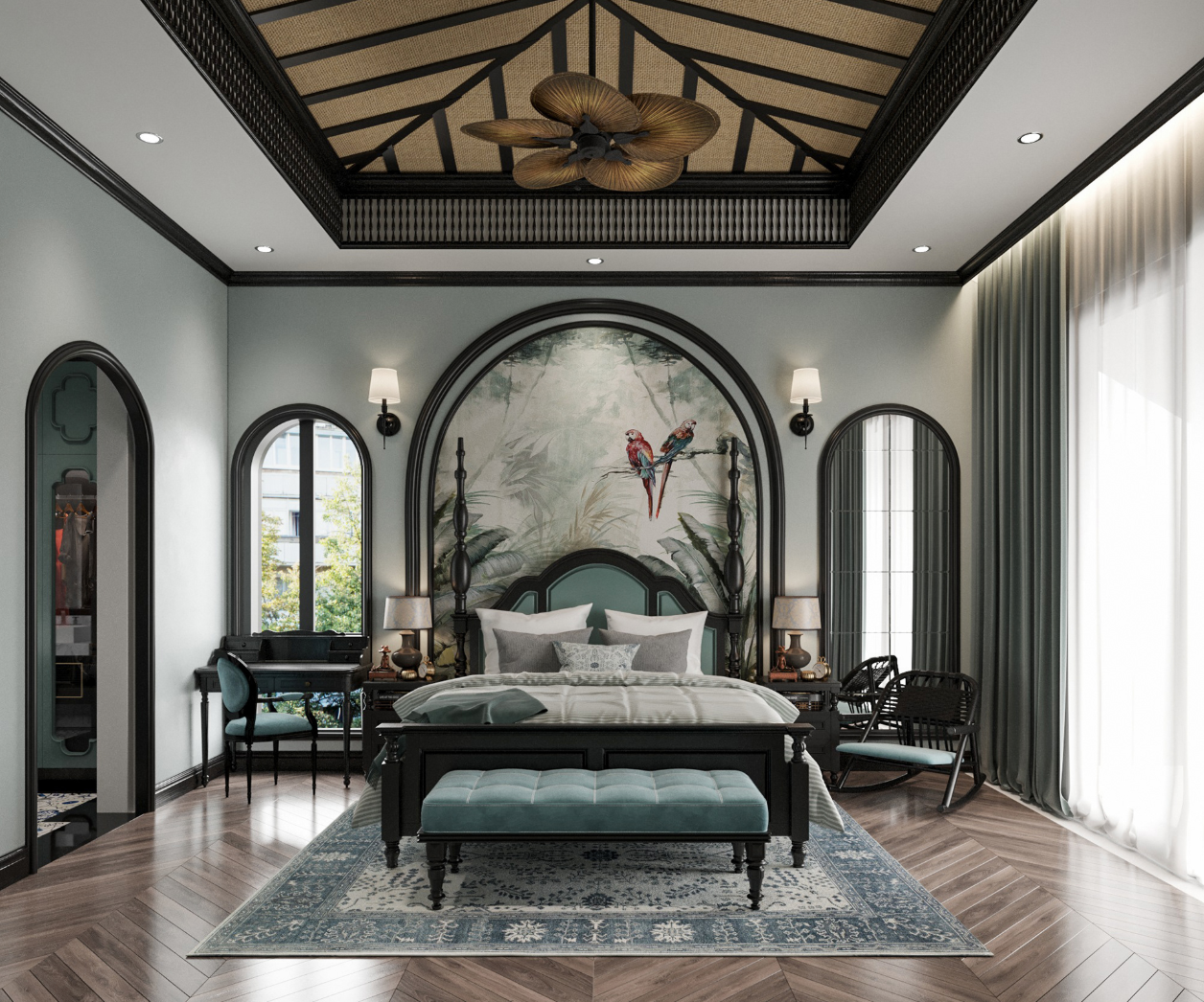 Phong ngủ indochine 