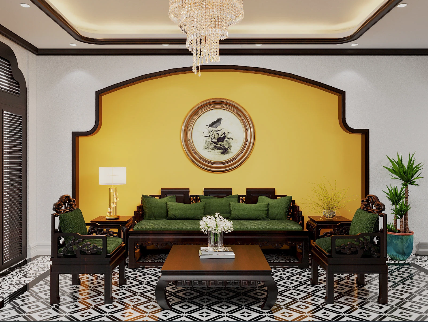 phòng khách indochine
