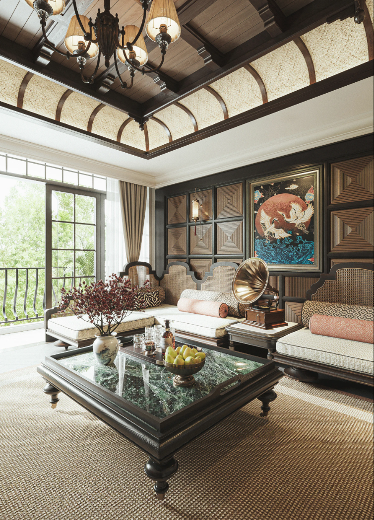 phòng khách indochine