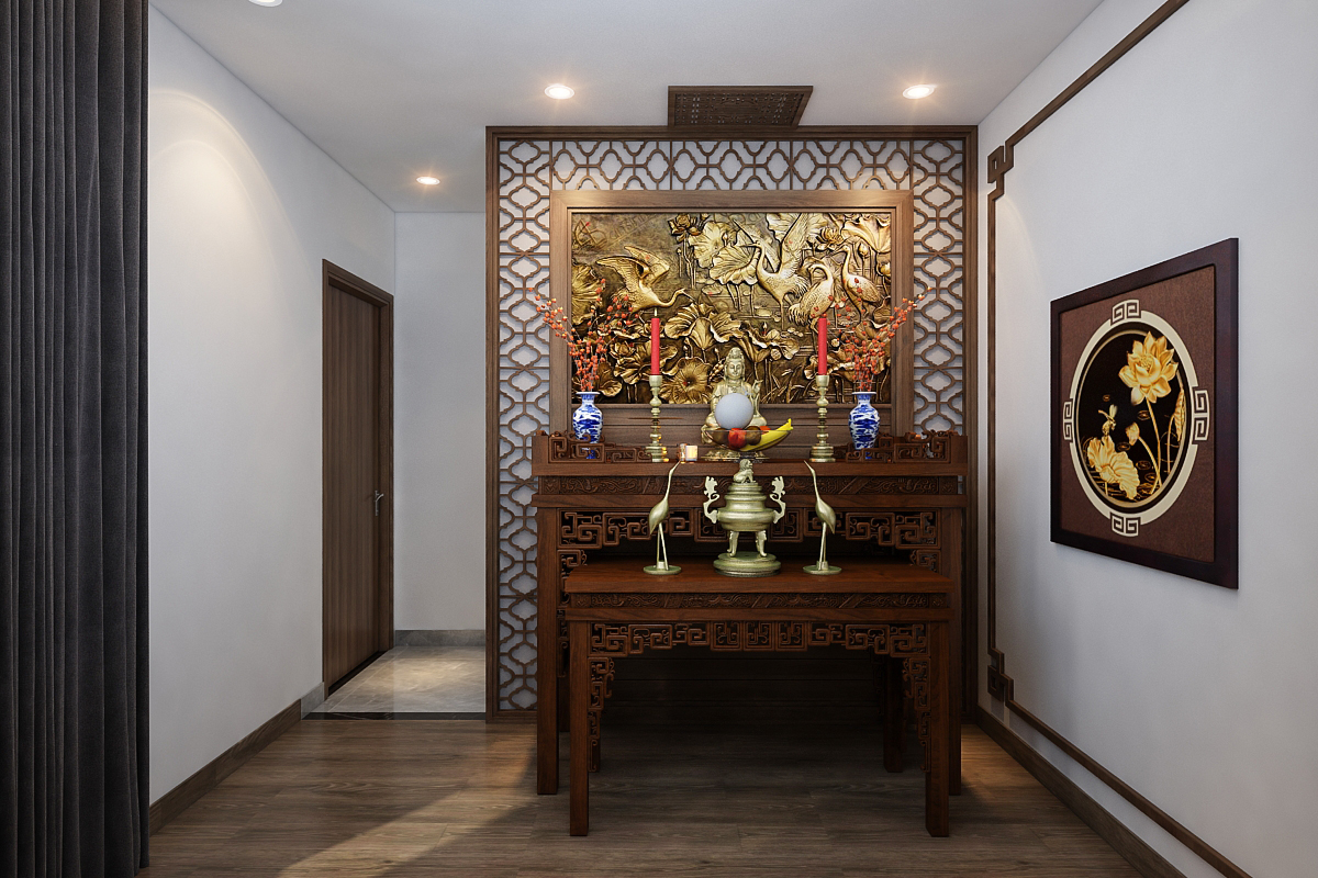 15 Mẫu phòng thờ indochine đẹp, uy nghiêm và hợp phong thủy 24 phòng thờ indochine