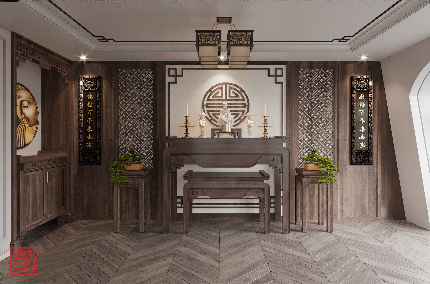 15 Mẫu phòng thờ indochine đẹp, uy nghiêm và hợp phong thủy 6 phòng thờ indochine