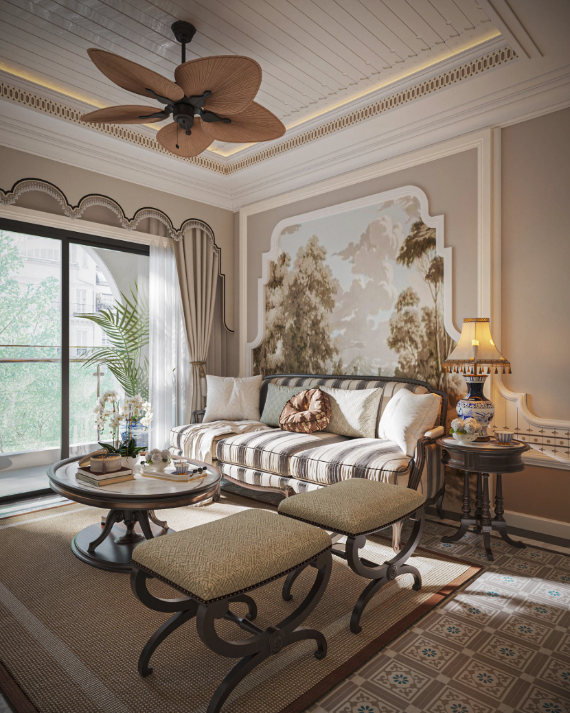TOP 5 Mẫu thiết kế nội thất căn hộ phong cách Indochine đẹp, tối ưu công năng 12 căn hộ phong cách indochine