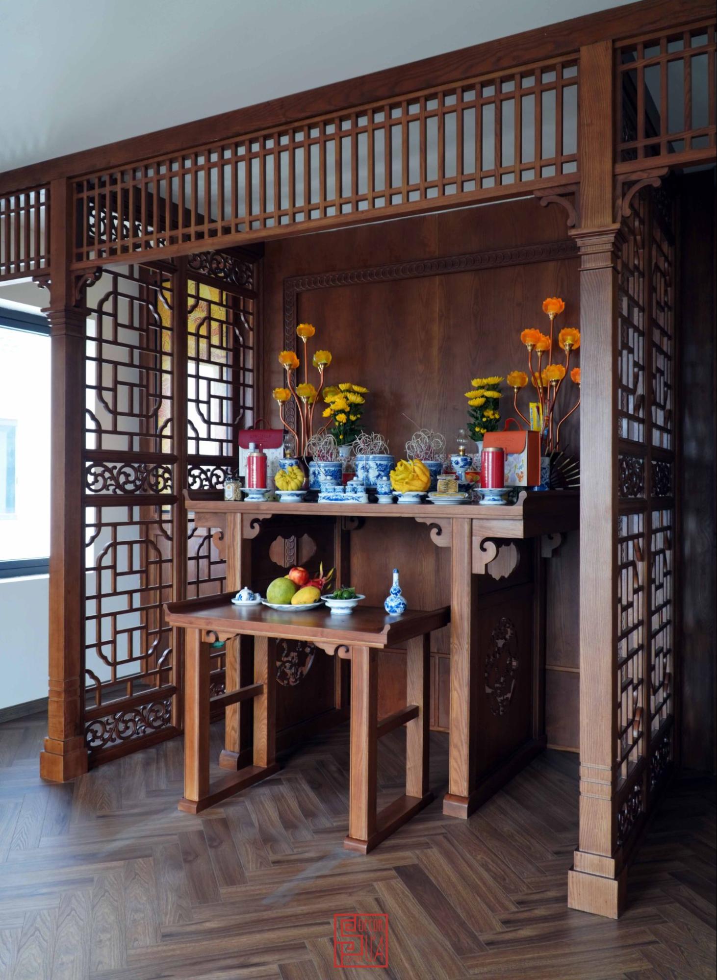 15 Mẫu phòng thờ indochine đẹp, uy nghiêm và hợp phong thủy 26 phòng thờ indochine