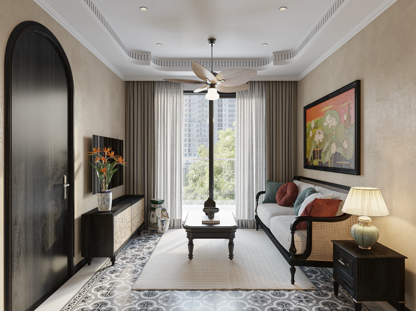 TOP 5 Mẫu thiết kế nội thất căn hộ phong cách Indochine đẹp, tối ưu công năng 7 căn hộ phong cách indochine