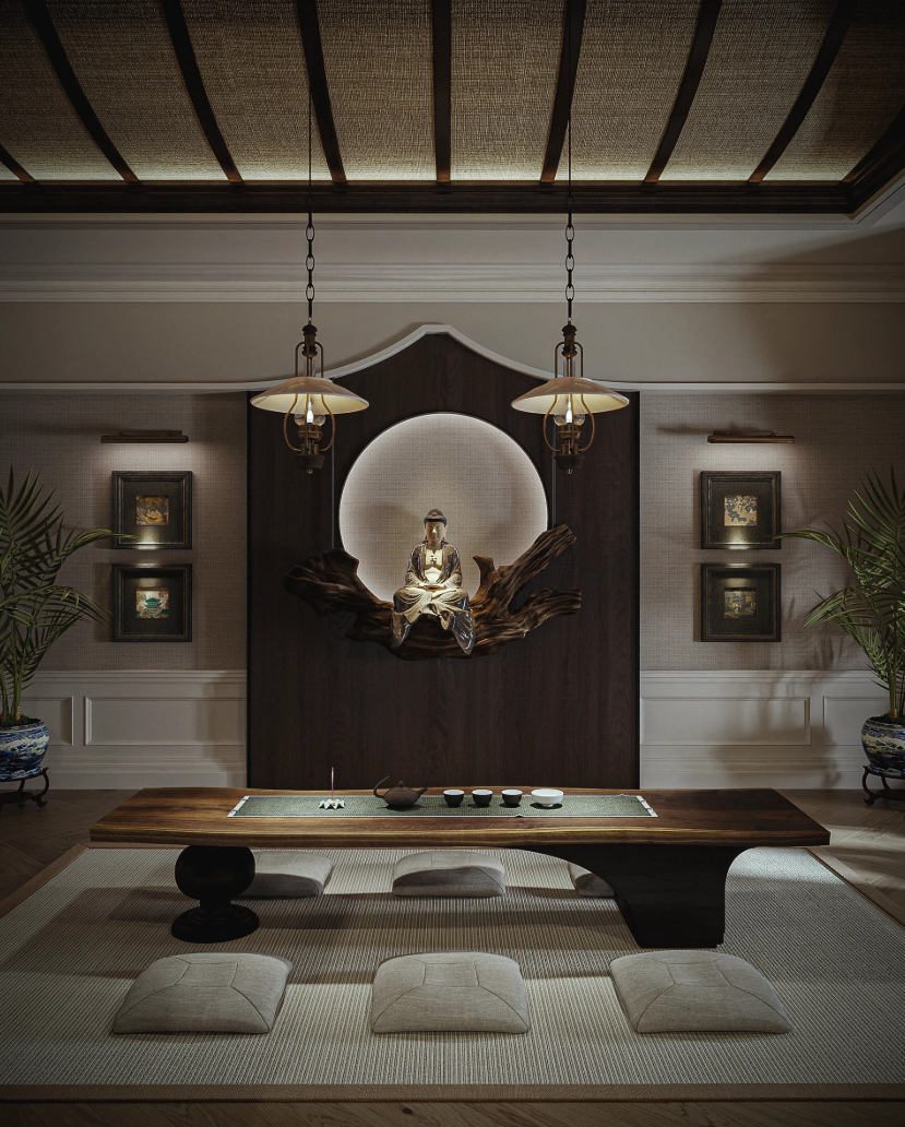 15 Mẫu phòng thờ indochine đẹp, uy nghiêm và hợp phong thủy 13 phòng thờ indochine