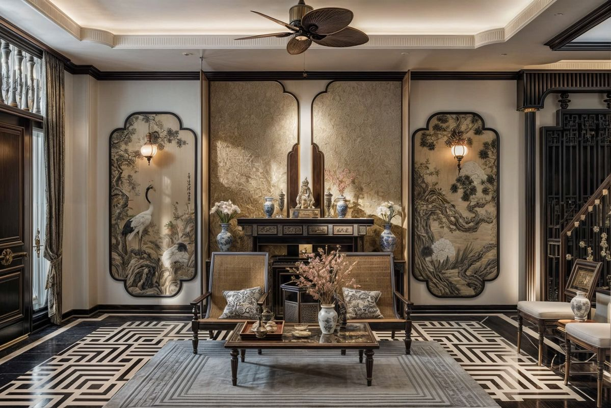 15 Mẫu phòng thờ indochine đẹp, uy nghiêm và hợp phong thủy 20 phòng thờ indochine