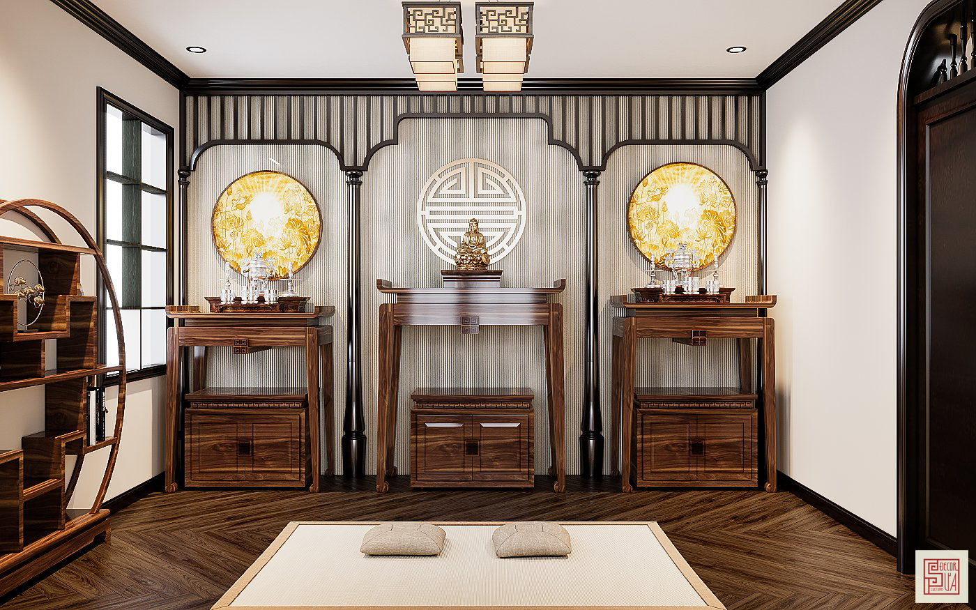 15 Mẫu phòng thờ indochine đẹp, uy nghiêm và hợp phong thủy 9 phòng thờ indochine