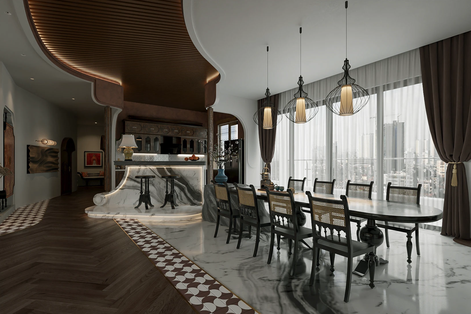 TOP 5 Mẫu thiết kế nội thất căn hộ phong cách Indochine đẹp, tối ưu công năng 4 căn hộ phong cách indochine