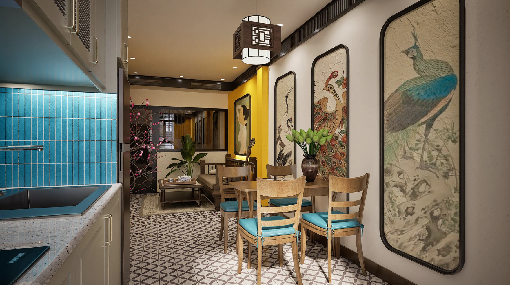 TOP 5 Mẫu thiết kế nội thất căn hộ phong cách Indochine đẹp, tối ưu công năng 23 căn hộ phong cách indochine