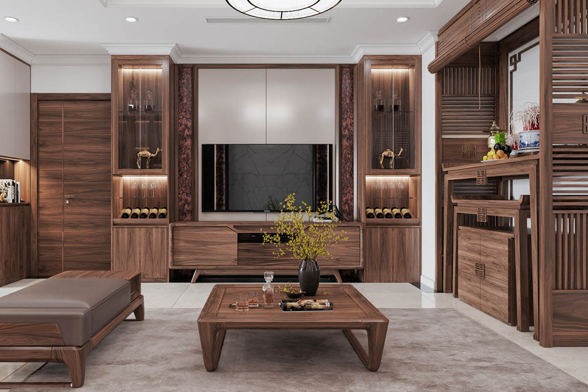 15 Mẫu phòng thờ indochine đẹp, uy nghiêm và hợp phong thủy 22 phòng thờ indochine