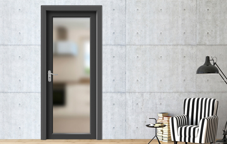 kích thước cửa phòng ngủ 1 cánh nhôm Xingfa