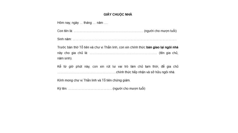 mẫu giấy chuộc nhà 