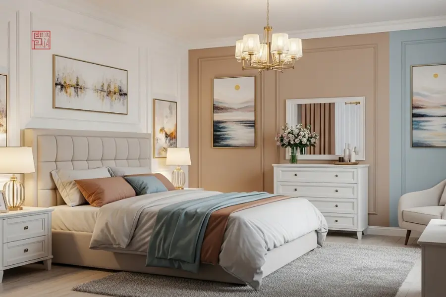 bố trí phòng ngủ 20m2