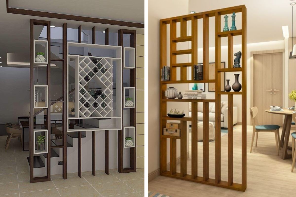 mẫu vách ngăn phòng khách và bếp bằng nhựa