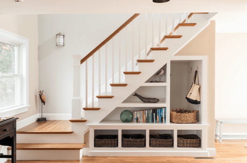 phòng khách nhà ống 5m kết hợp gầm cầu thang