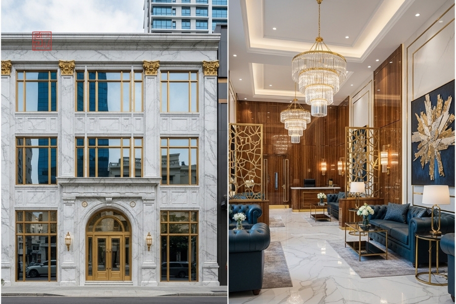 thiết kế nội thất shophouse sang trọng