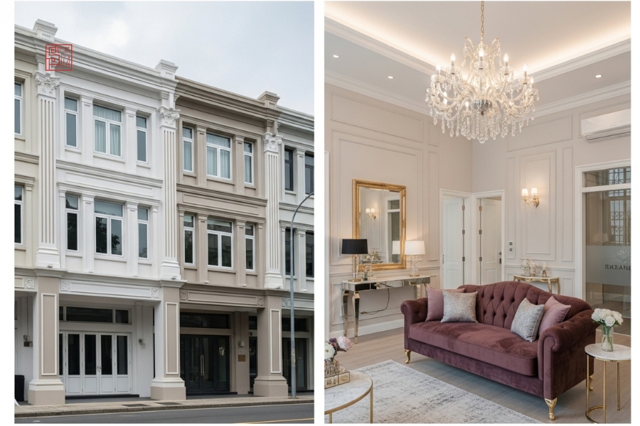 thiết kế nội thất shophouse tân cổ điển