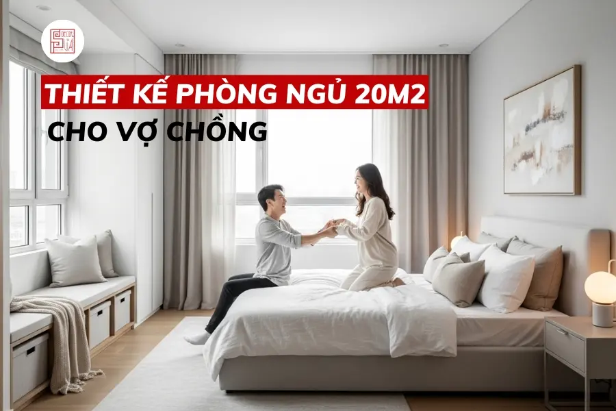 20 ý tưởng thiết kế phòng ngủ 20m2 cho vợ chồng trẻ và trung niên