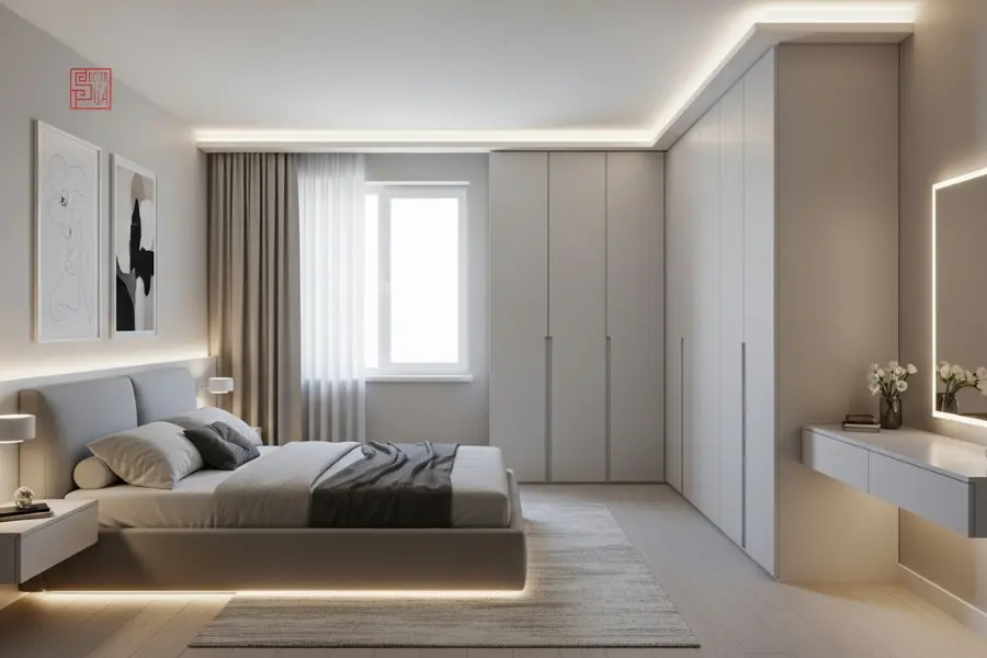 bố trí phòng ngủ vợ chồng 20m2