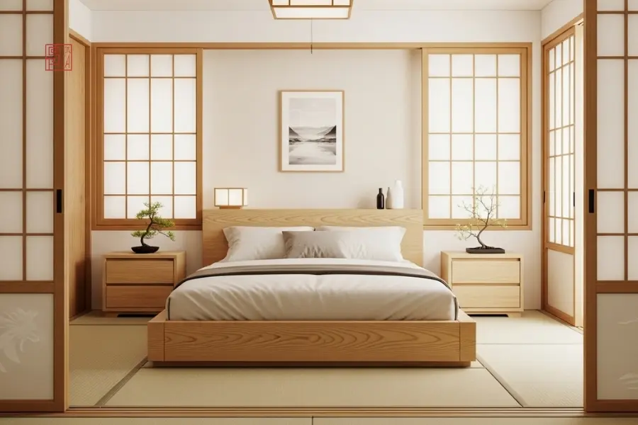 Thiết kế phòng ngủ 20m2 phong cách Nhật Bản