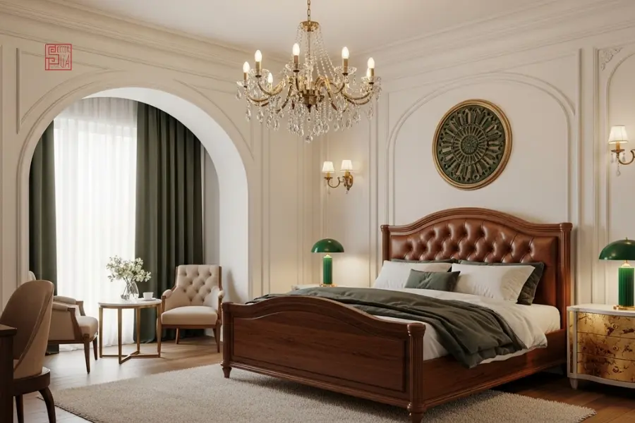 Thiết kế phòng ngủ 20m2 tân cổ điển