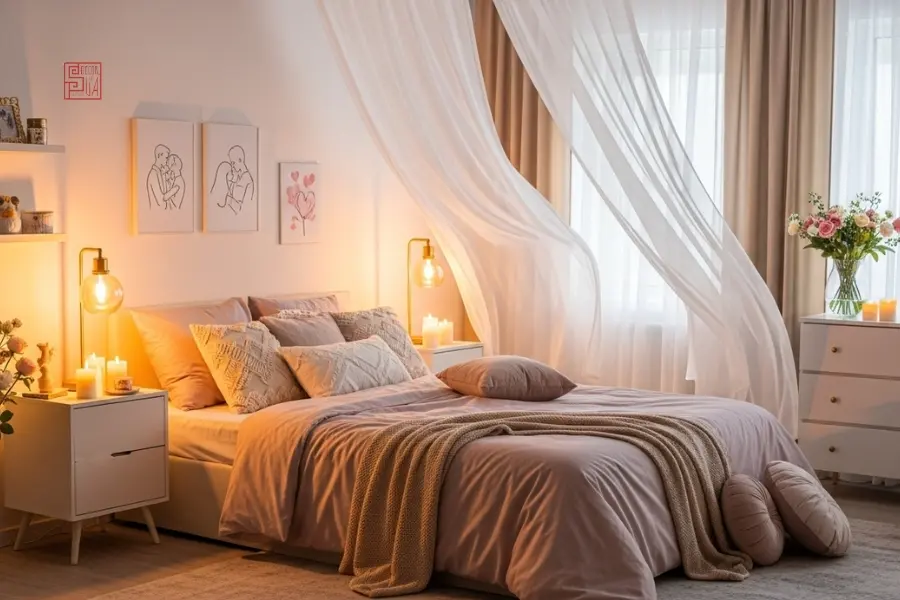 Thiết kế phòng ngủ 20m2 cho vợ chồng trẻ lãng mạn