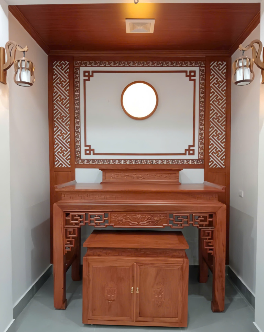 thiết kế phòng thờ nhà ống 3 tầng