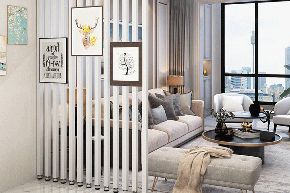 mẫu vách ngăn phòng khách và bếp bằng nhựa