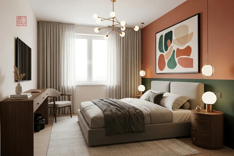 thiết kế phòng ngủ 20m2 cho vợ chồng