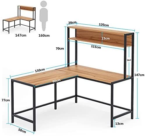 bàn làm việc liền giá sách