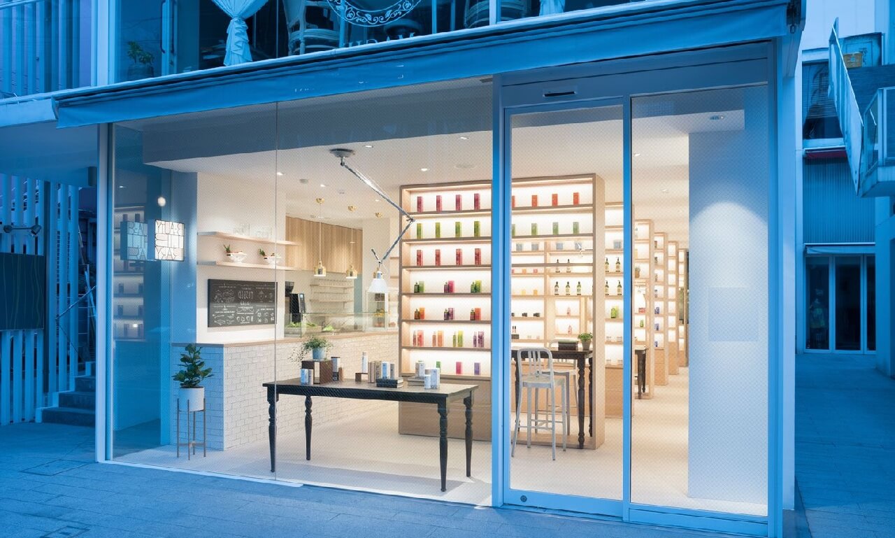 thiết kế shop mỹ phẩm đẹp