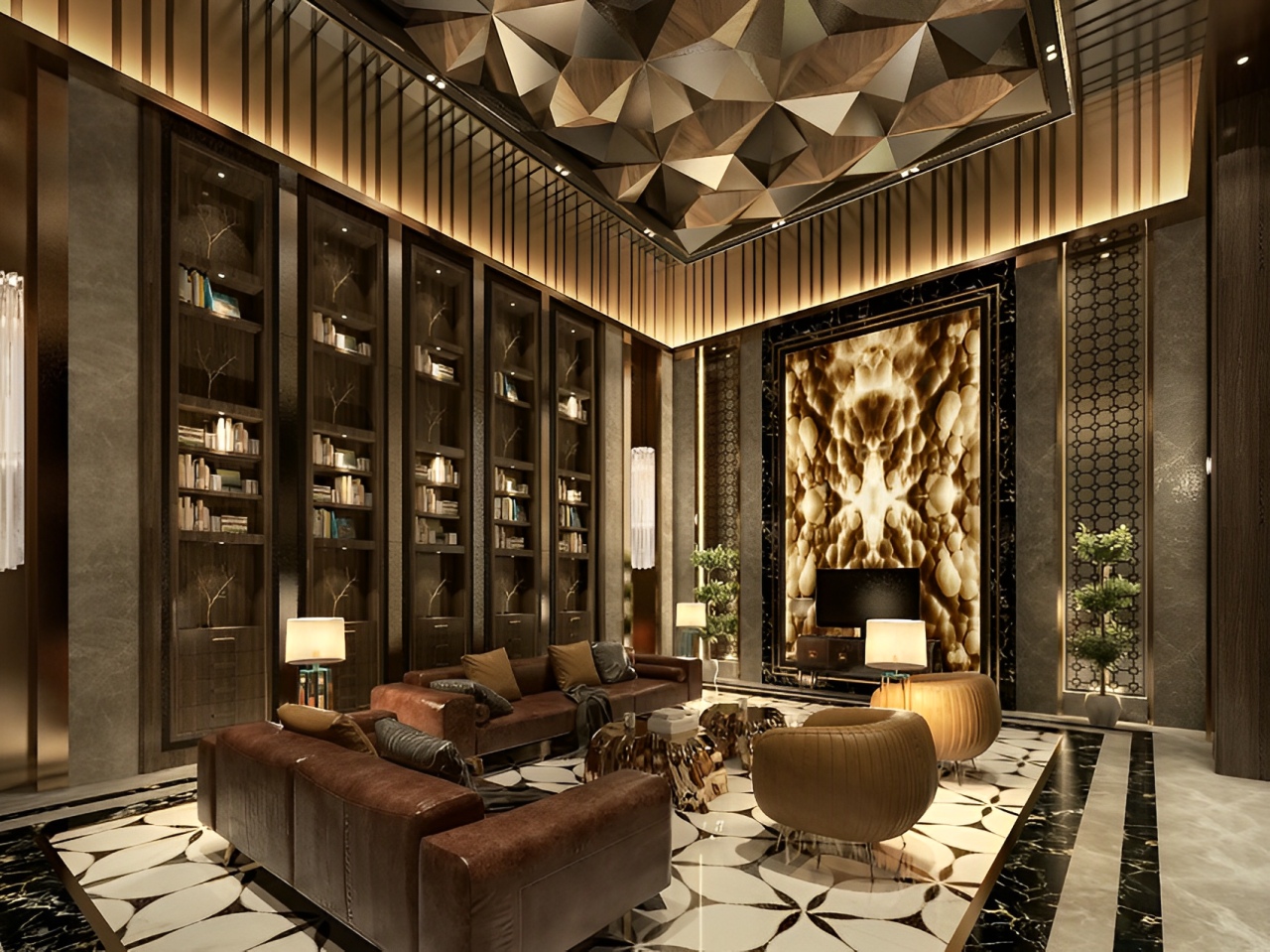phòng khách phong cách luxury