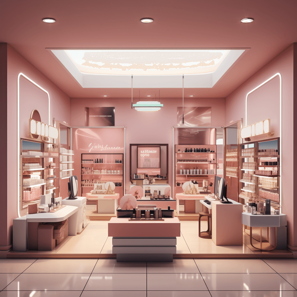 thiết kế shop mỹ phẩm mini