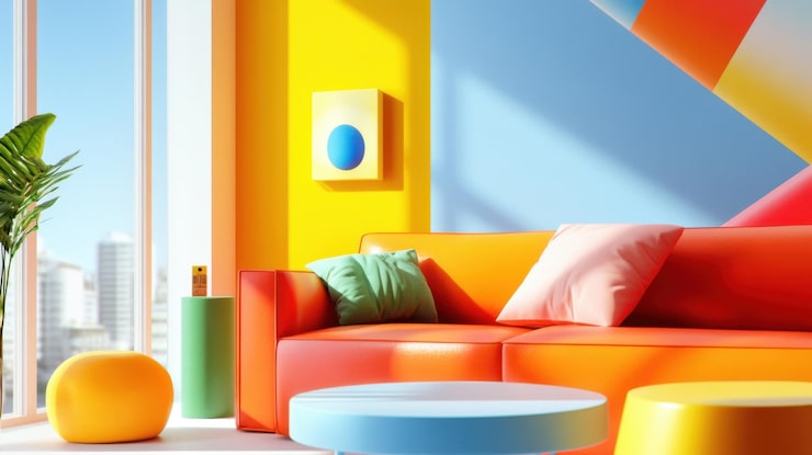 phong cách color block trong nội thất