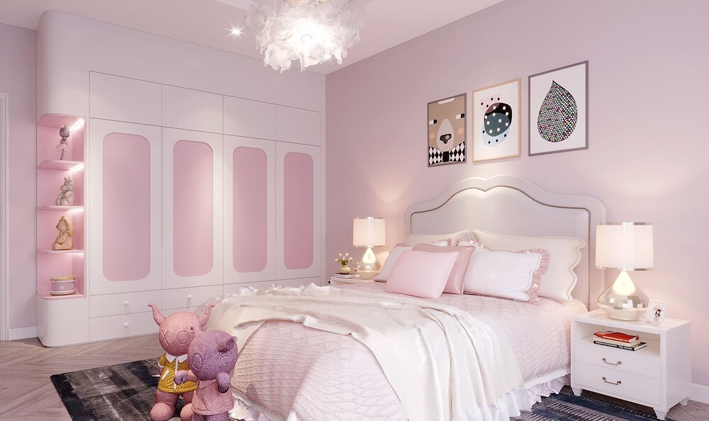 phòng ngủ cho bé gái 10 tuổi hiện đại