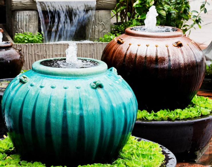 thiết kế tiểu cảnh chum