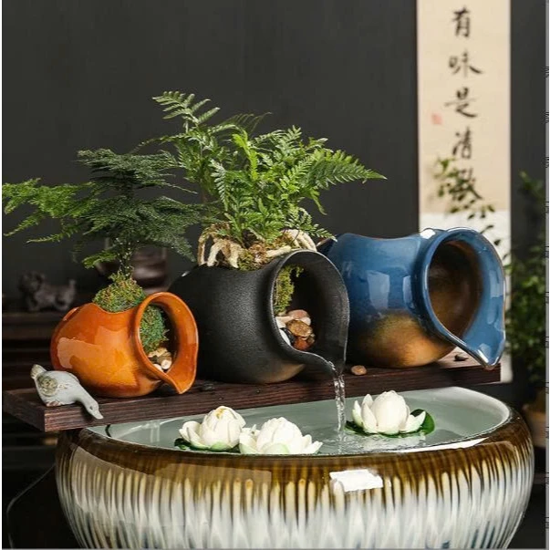 tiểu cảnh chum nước