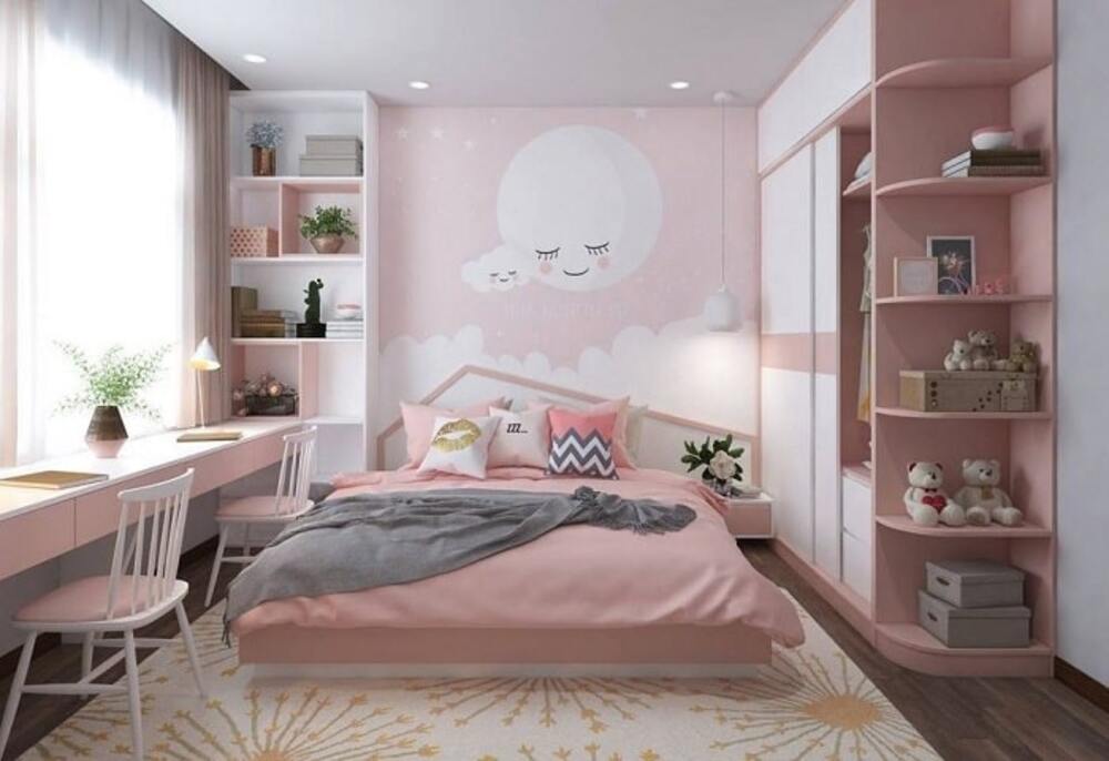phòng ngủ cho bé gái 10 tuổi thông minh