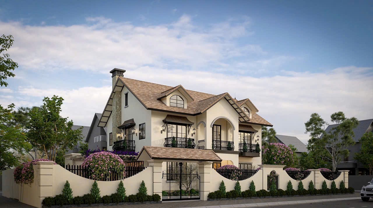 Chi phí xây dựng nhà 2 tầng phong cách Địa Trung Hải