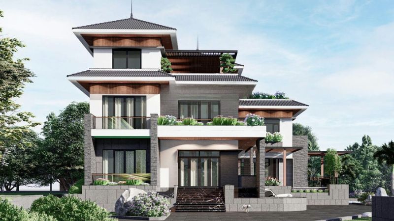 Thiết kế biệt thự có tầng hầm: Mẫu đẹp và lưu ý quan trọng 19 biệt thự 3 tầng có tầng hầm