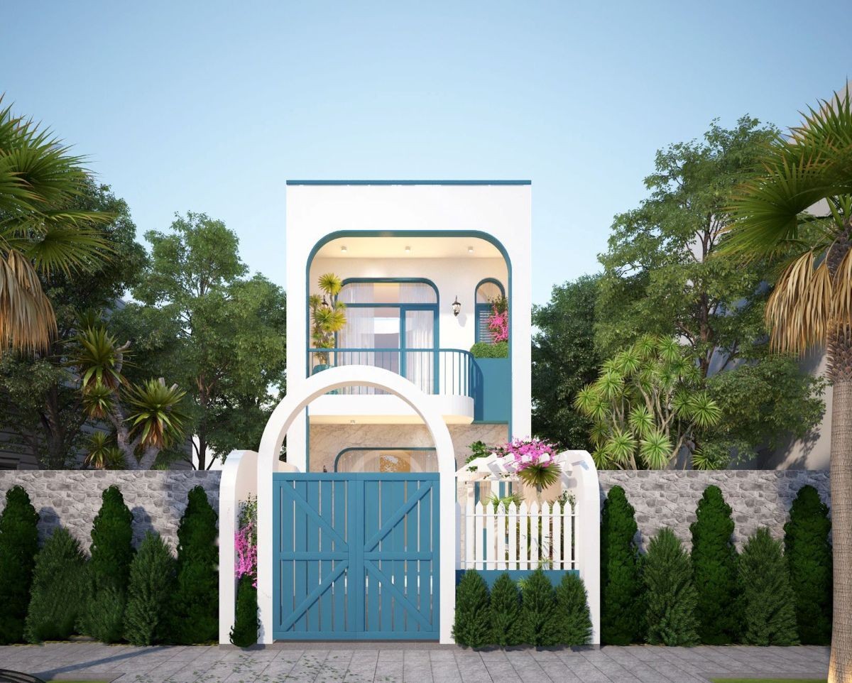 Nhà ống phong cách Địa Trung Hải: Mẫu thiết kế đẹp 2025 8 Cách thiết kế mặt tiền nhà ống Địa Trung Hải