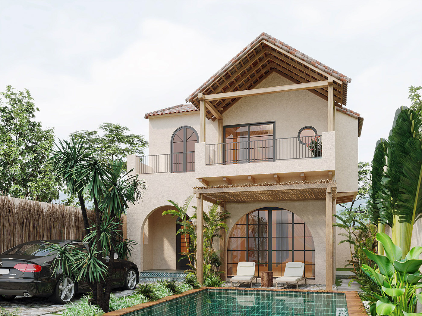 Top mẫu nhà 2 tầng phong cách Địa Trung Hải đẹp